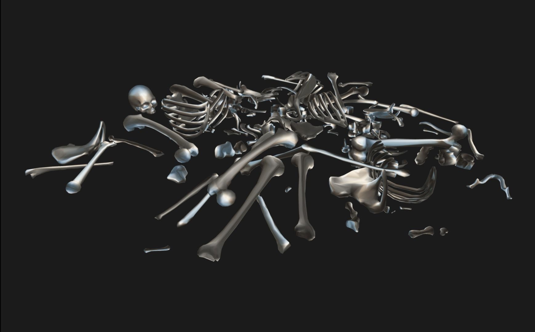 Skull Bones Remains Skeletons skulls Low-poly 3D model_3