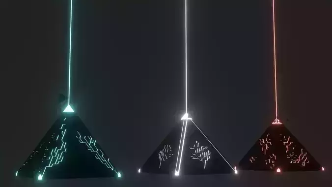 Light beam pyramids 3D model