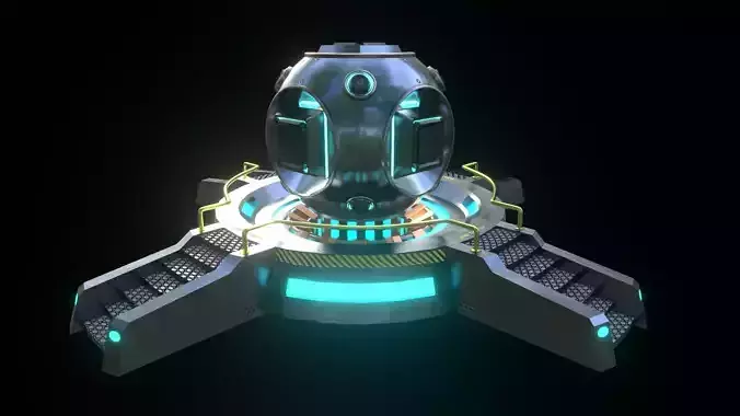 Sci-Fi Reactor Low-poly 3D model