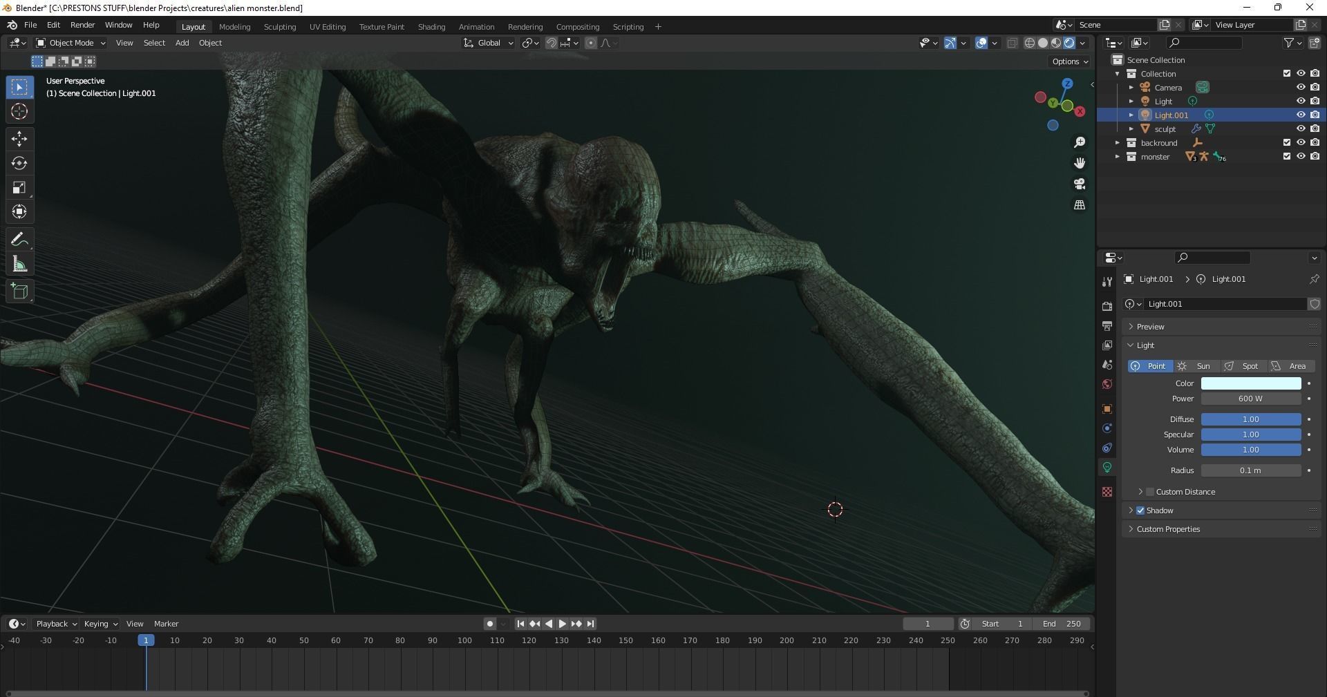 Alien Monster Free low-poly 3D model_2