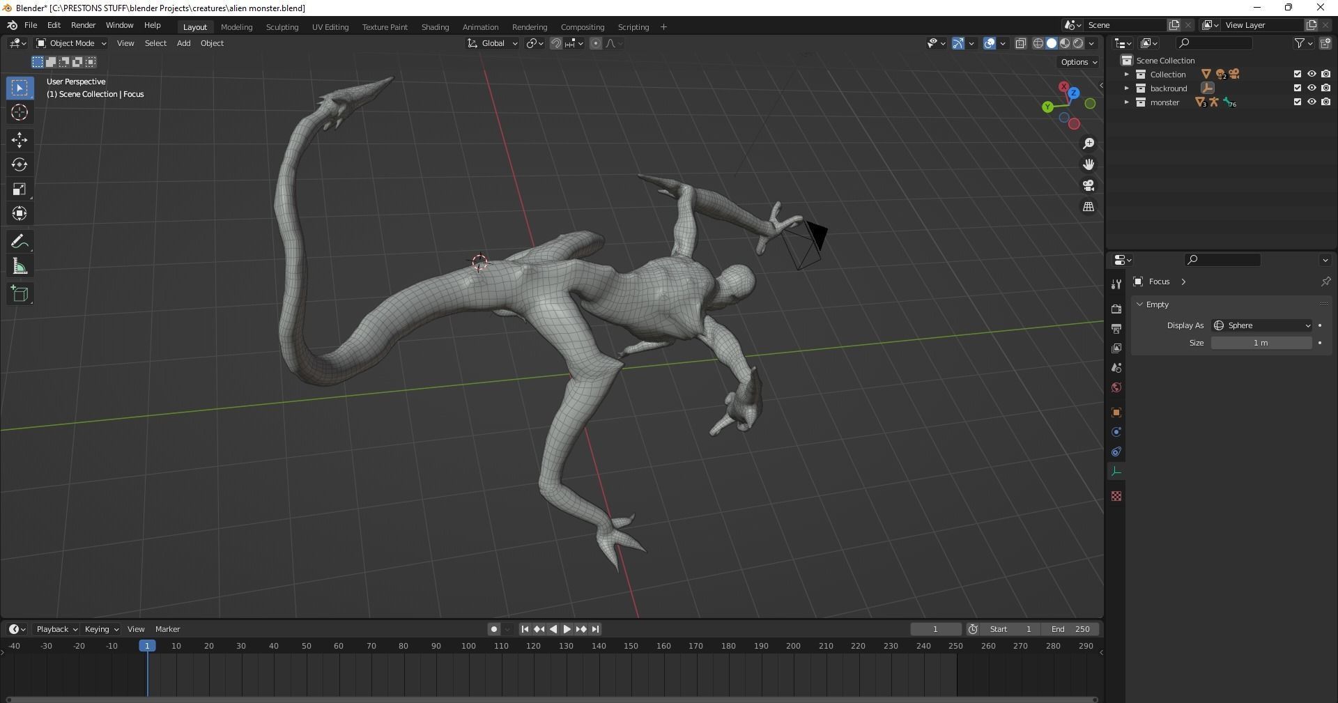 Alien Monster Free low-poly 3D model_6