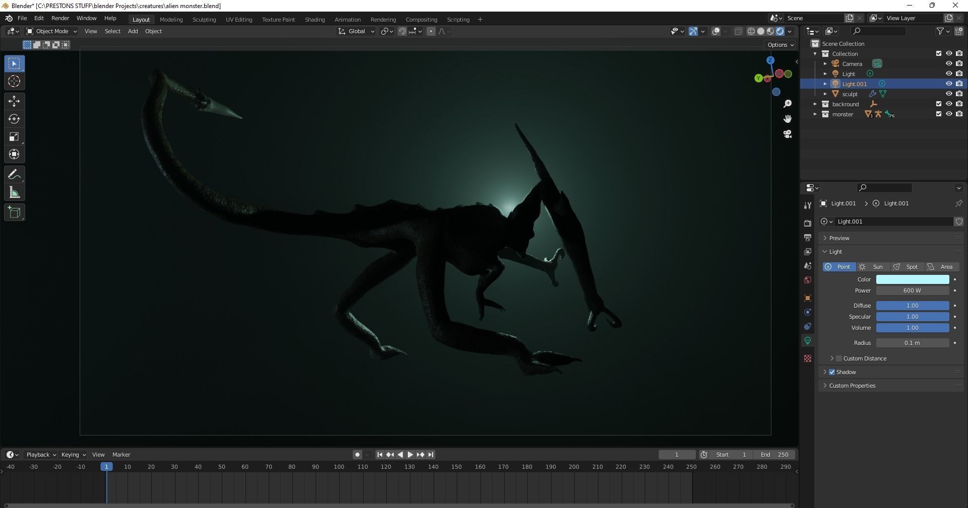 Alien Monster Free low-poly 3D model_4