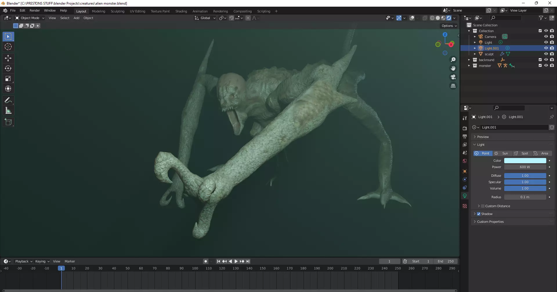 Alien Monster Free low-poly 3D model_0