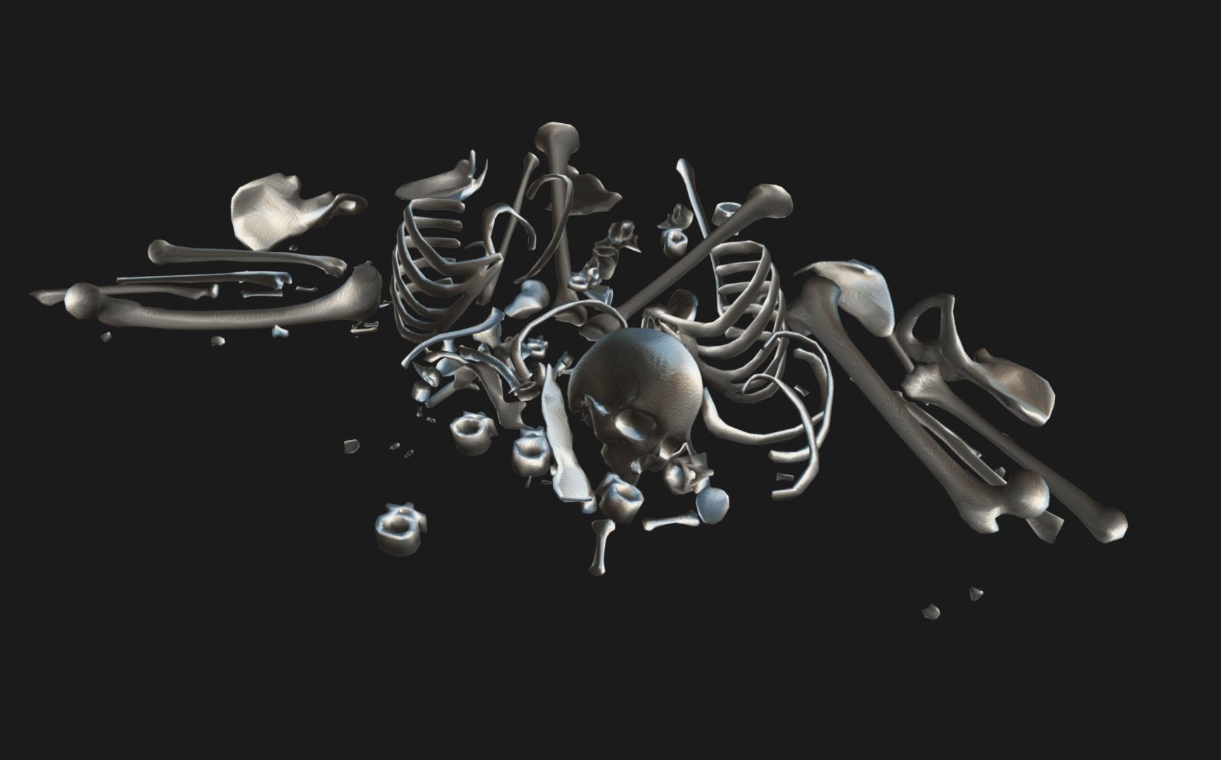 Bones Remains Skeletons skulls  3D model_9