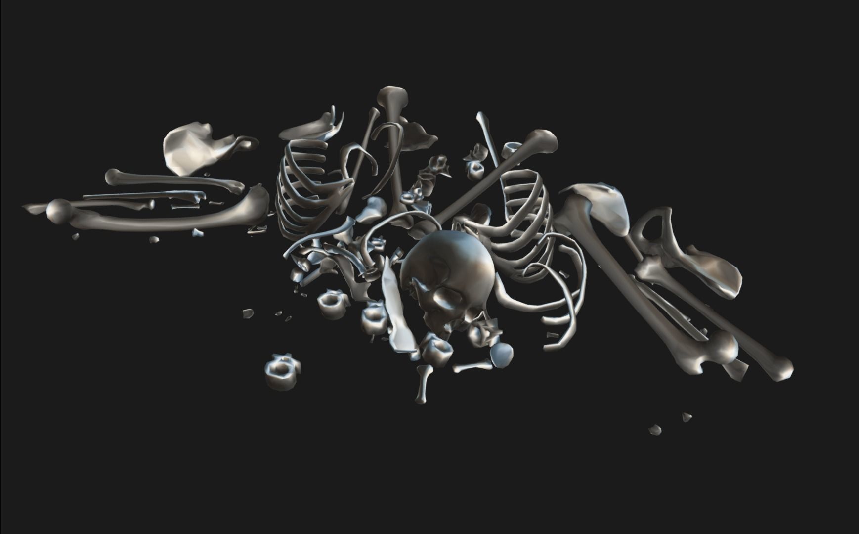 Bones Remains Skeletons skulls  3D model_8