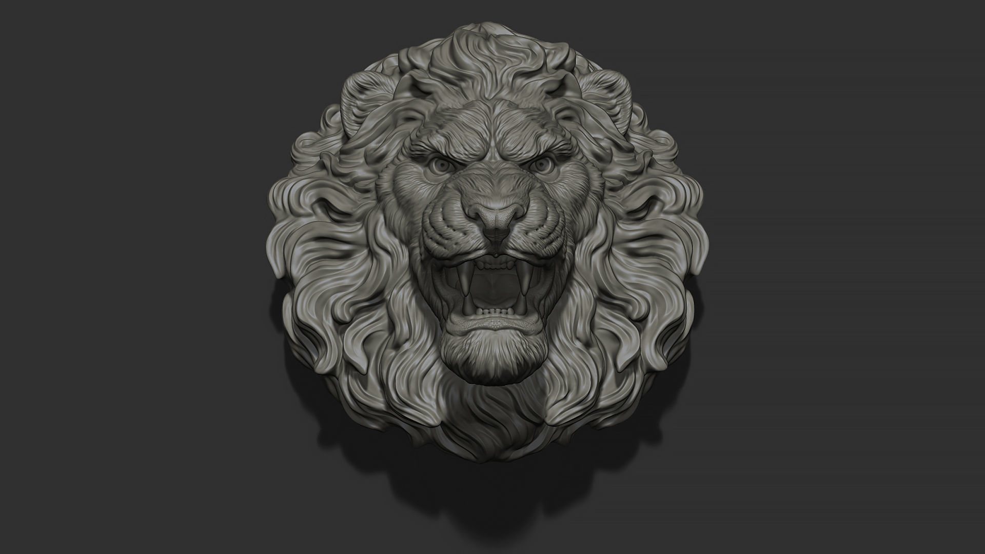 Lion head 3D print model_17
