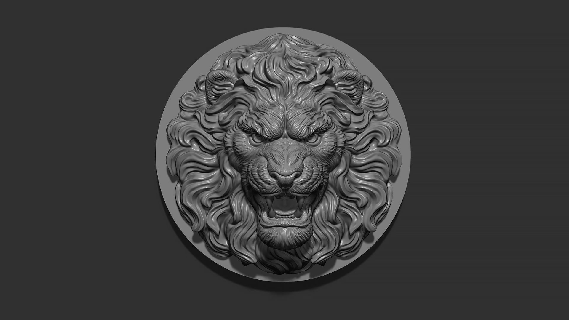 Lion head 3D print model_12