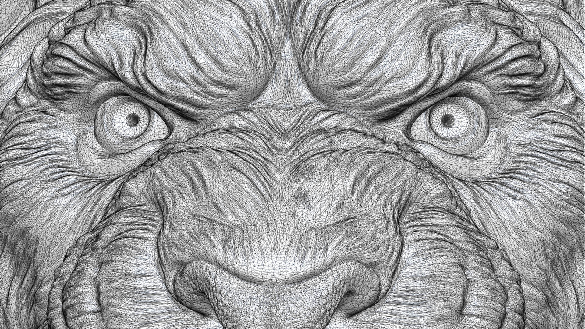 Lion head 3D print model_18