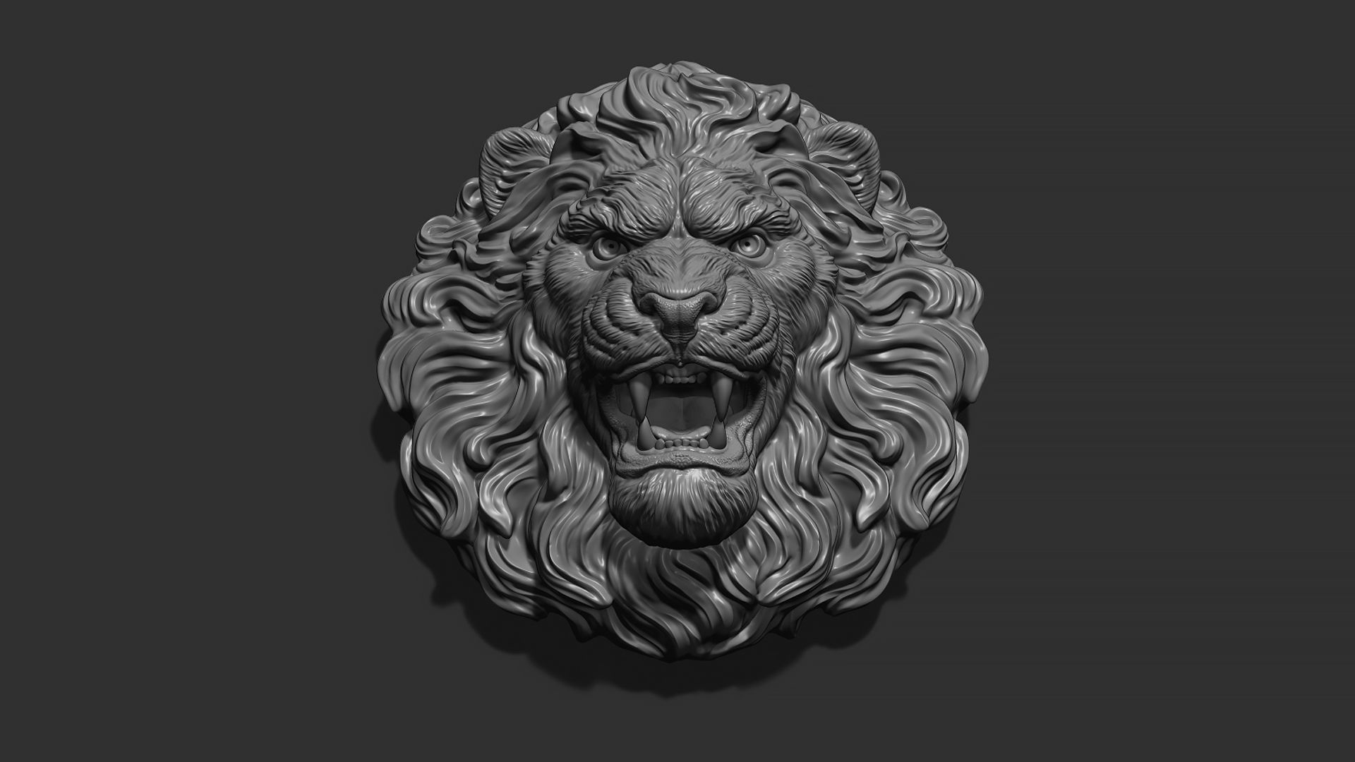 Lion head 3D print model_5