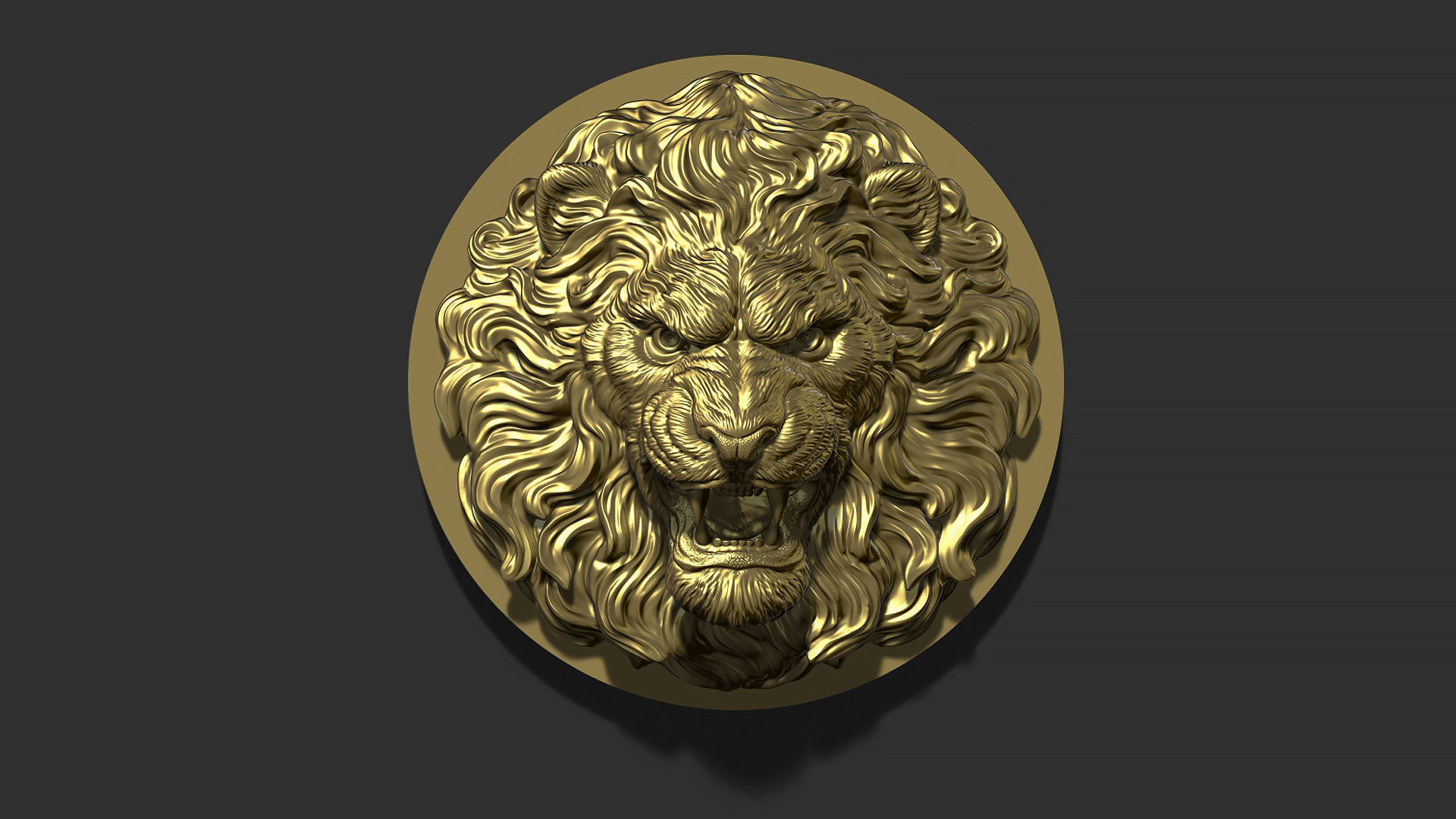 Lion head 3D print model_4