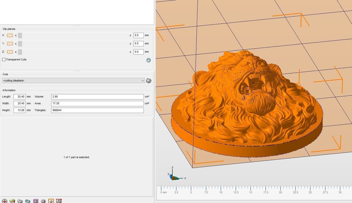 Lion head 3D print model_20