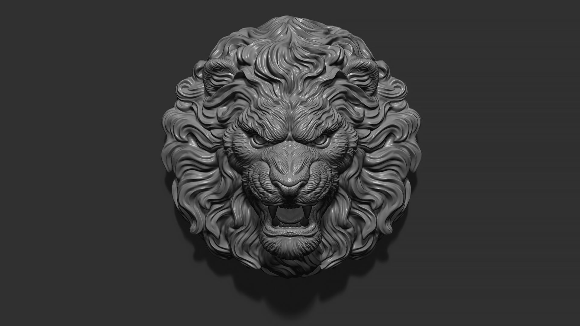 Lion head 3D print model_13