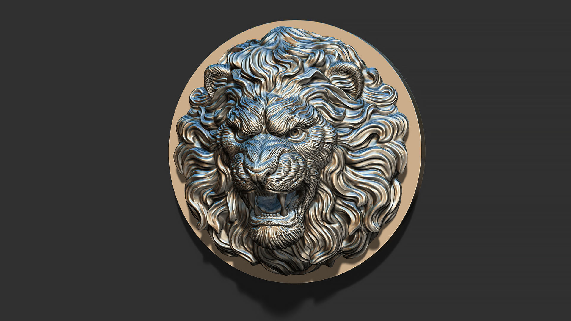 Lion head 3D print model_1