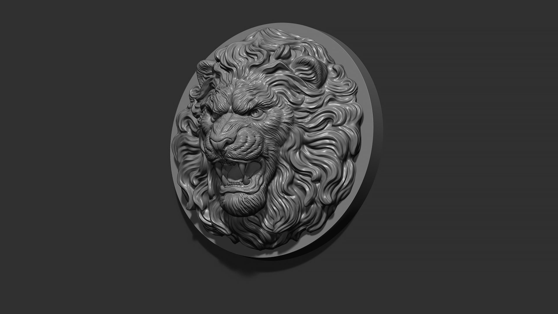 Lion head 3D print model_15