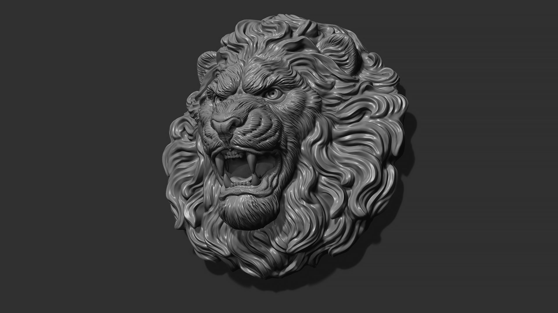 Lion head 3D print model_7