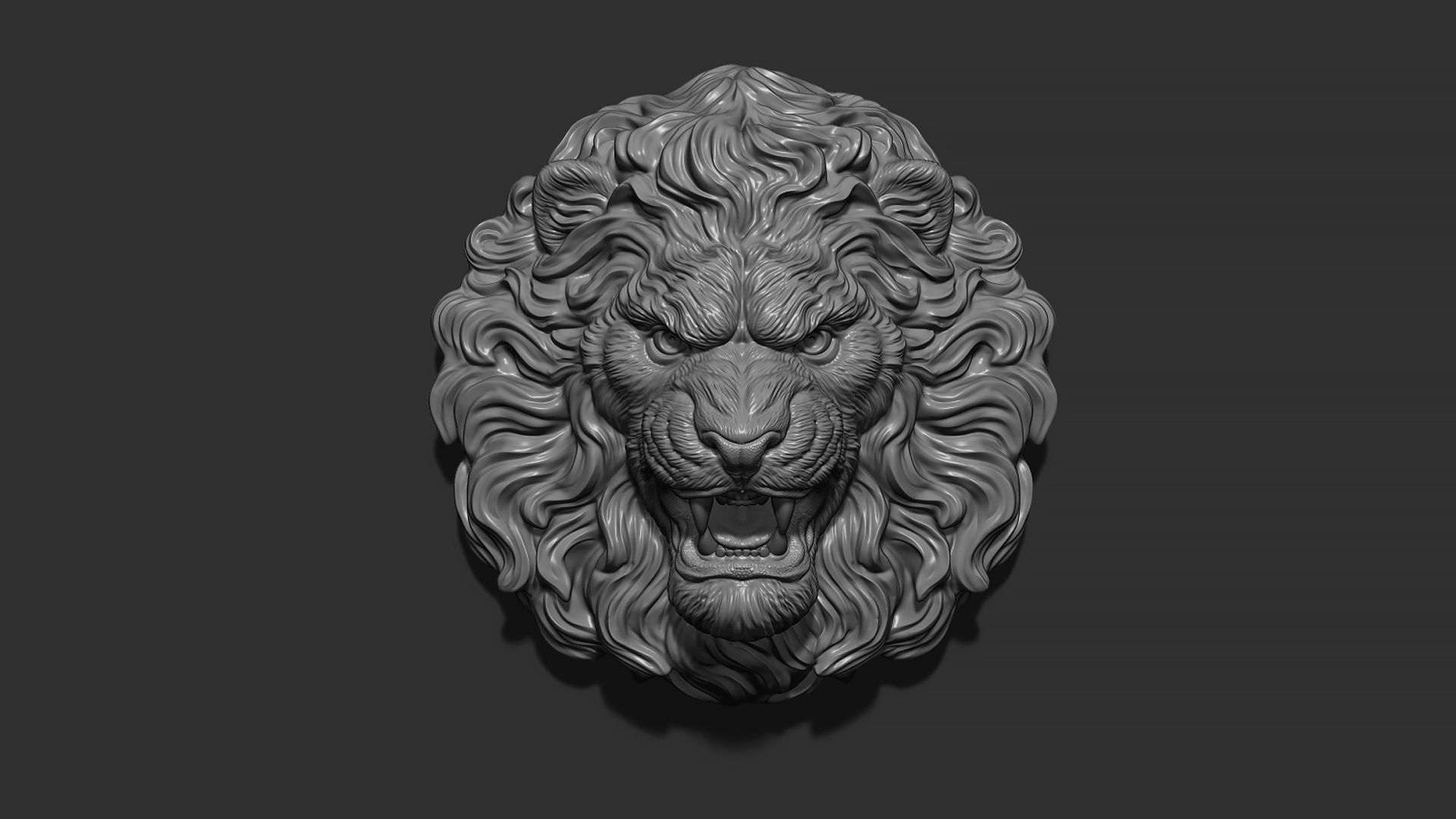 Lion head 3D print model_6