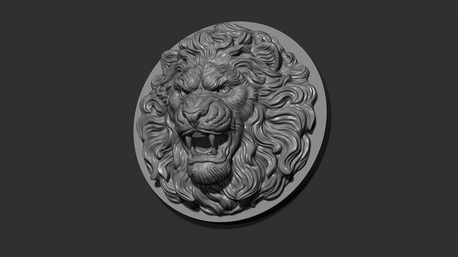 Lion head 3D print model_14