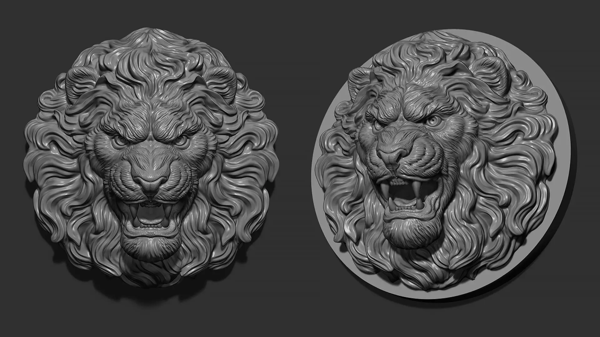 Lion head 3D print model_0