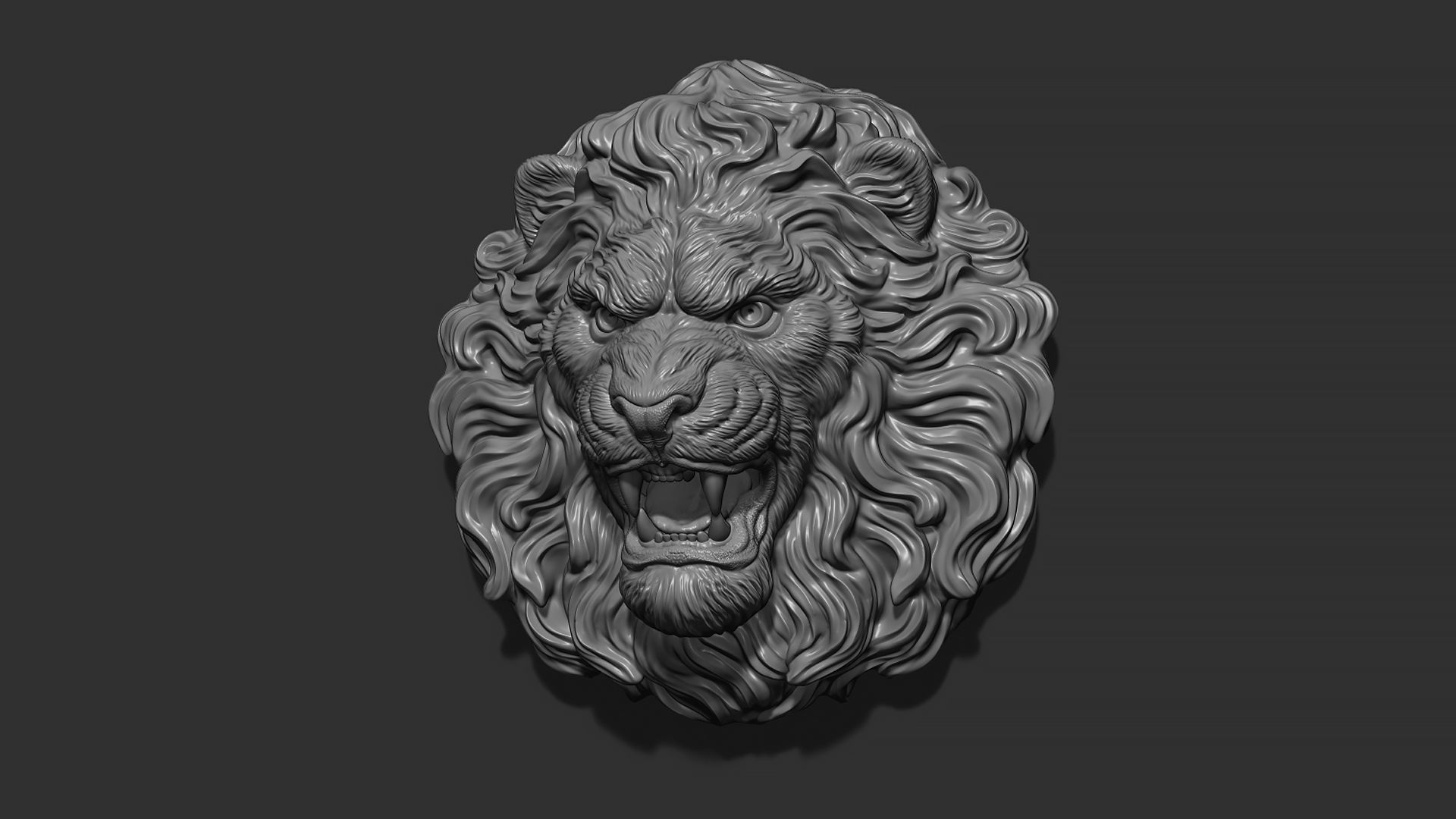 Lion head 3D print model_8