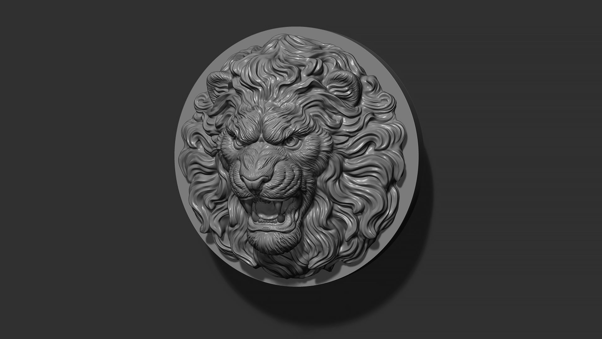 Lion head 3D print model_10