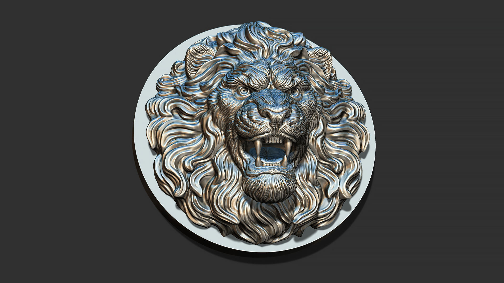 Lion head 3D print model_2