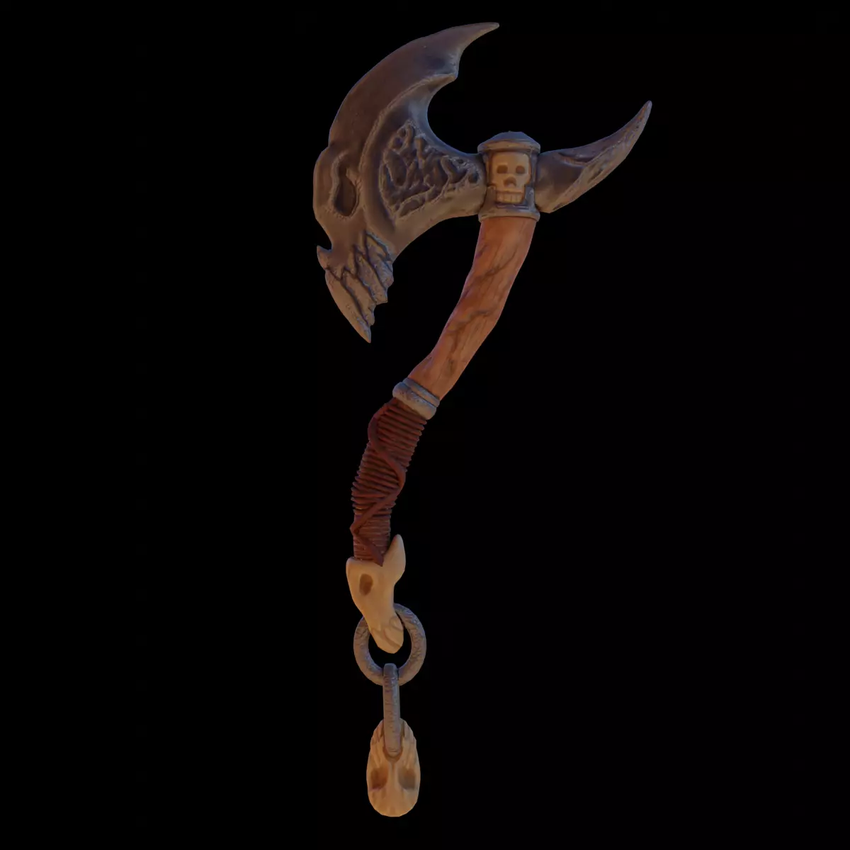 Stylized Axe - Bone Axe Low-poly 3D model_0