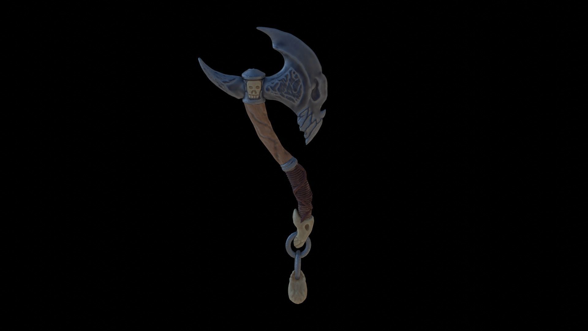 Stylized Axe - Bone Axe Low-poly 3D model_5
