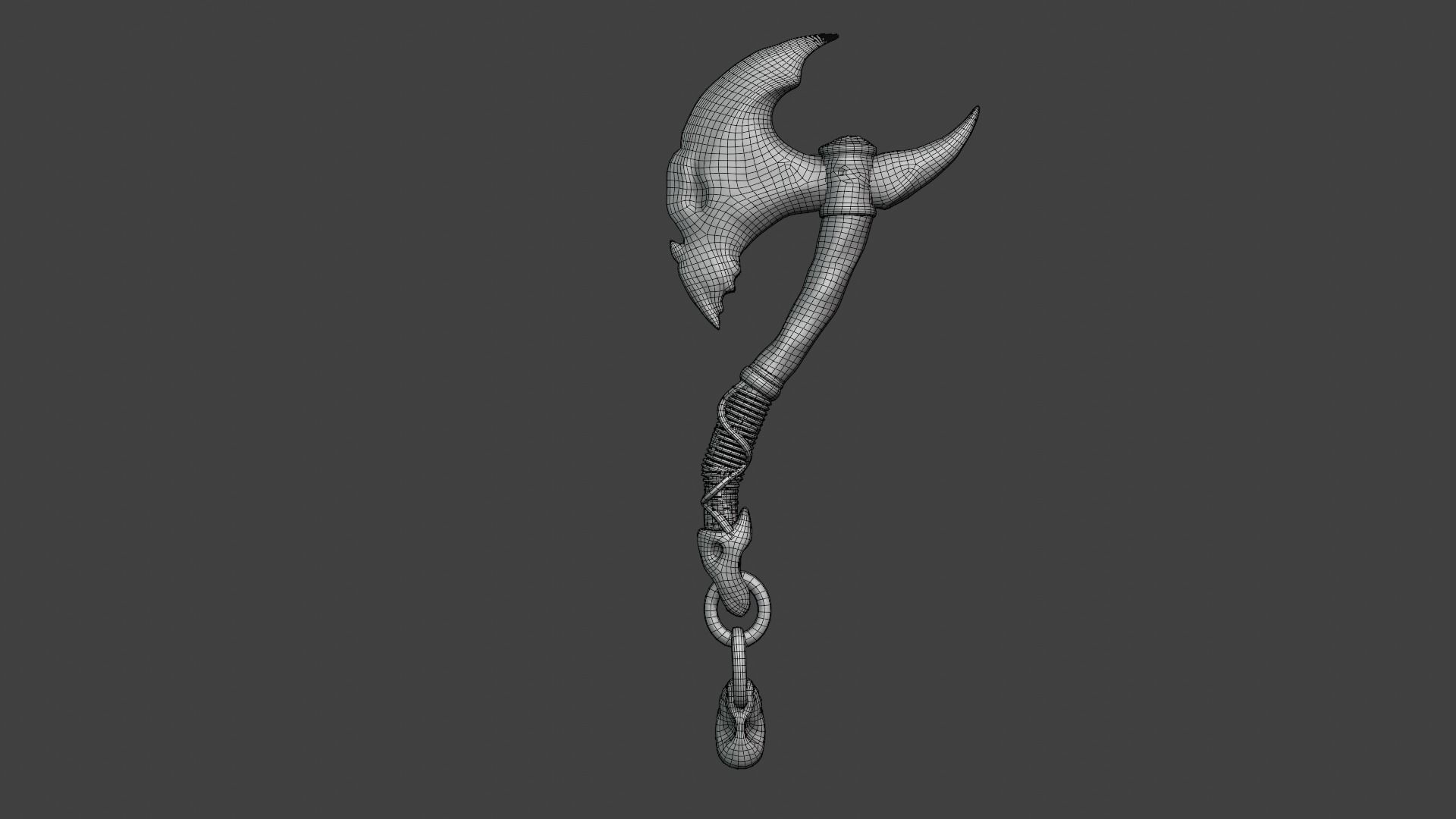 Stylized Axe - Bone Axe Low-poly 3D model_3
