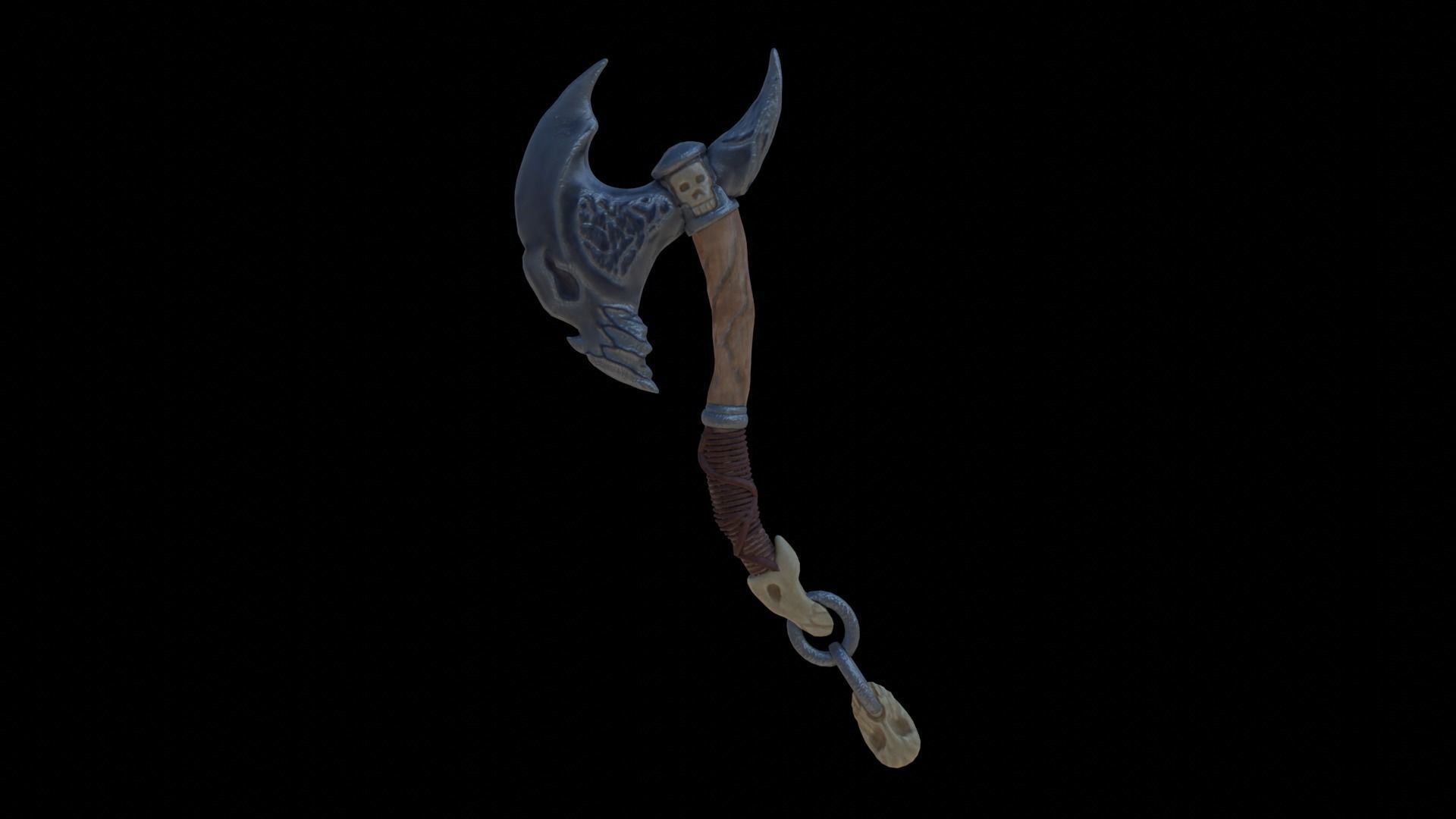 Stylized Axe - Bone Axe Low-poly 3D model_6