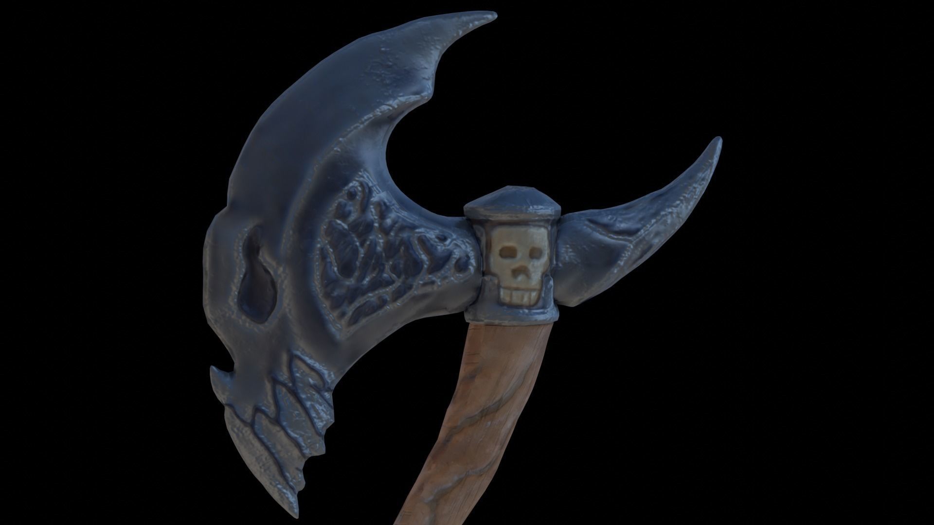 Stylized Axe - Bone Axe Low-poly 3D model_8