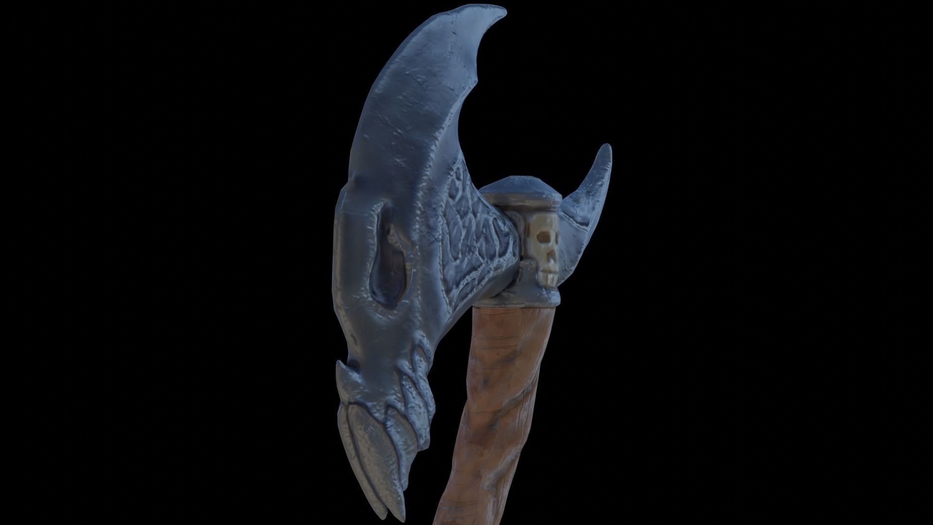 Stylized Axe - Bone Axe Low-poly 3D model_9