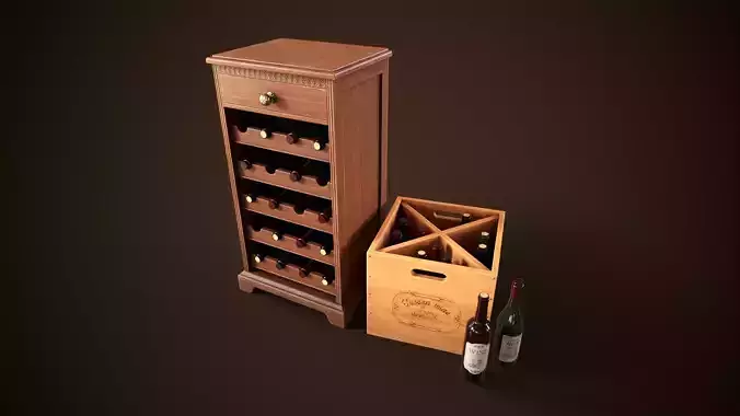 Set Vintage wine cabinet