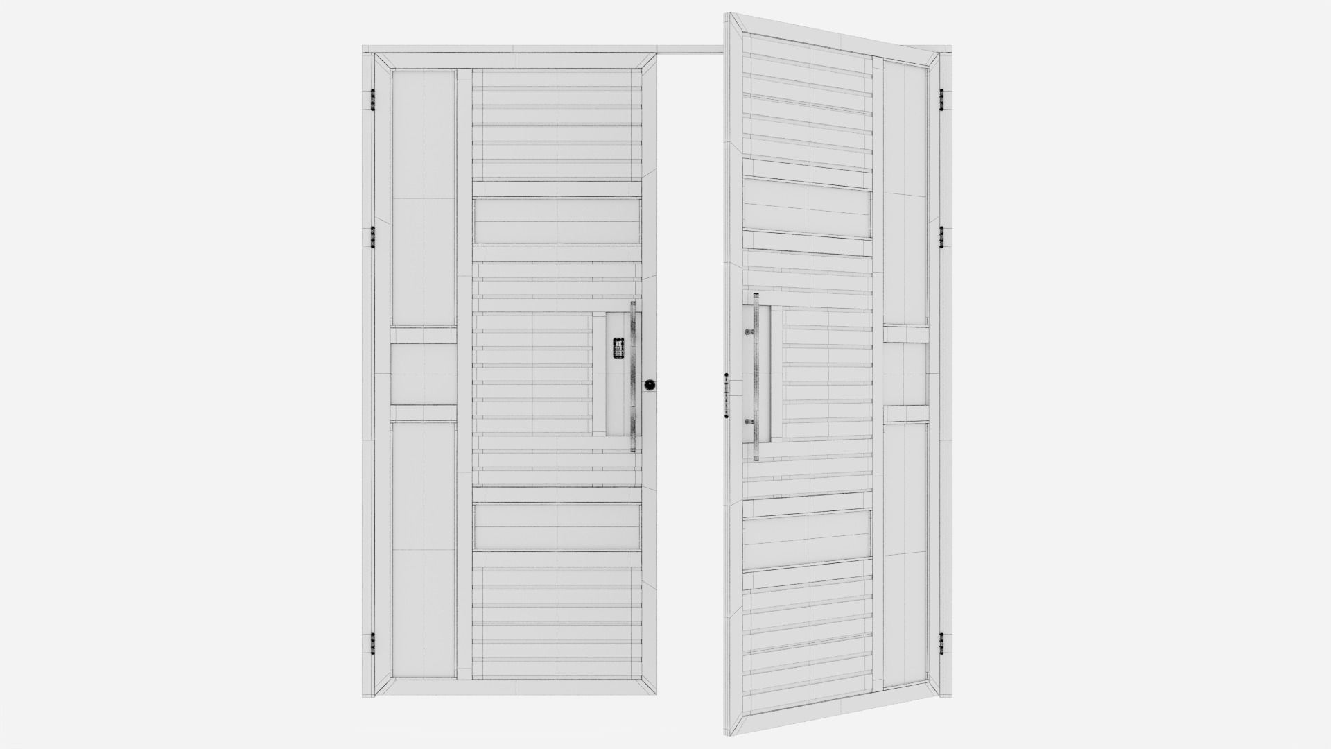 Aluminium door 74 3D model_6