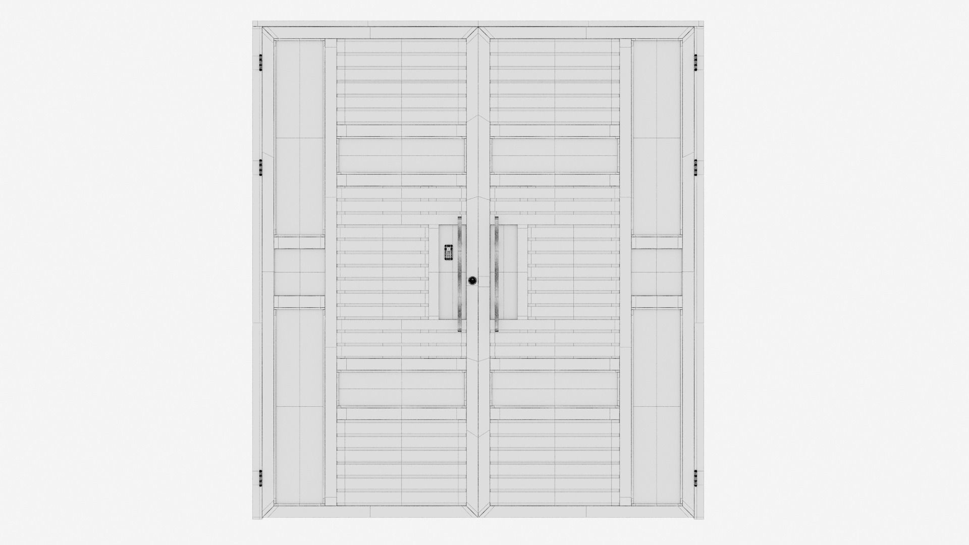 Aluminium door 74 3D model_5