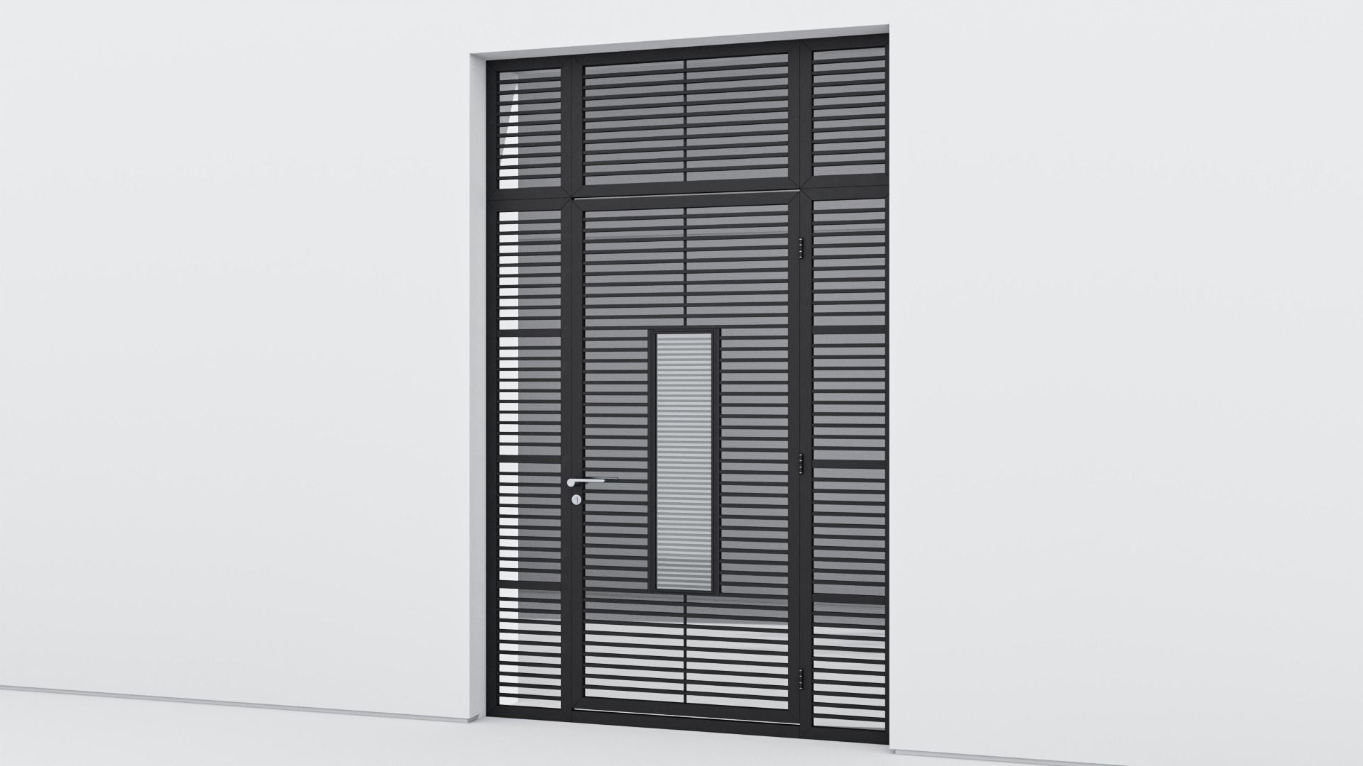 Aluminium door 75 3D model_3