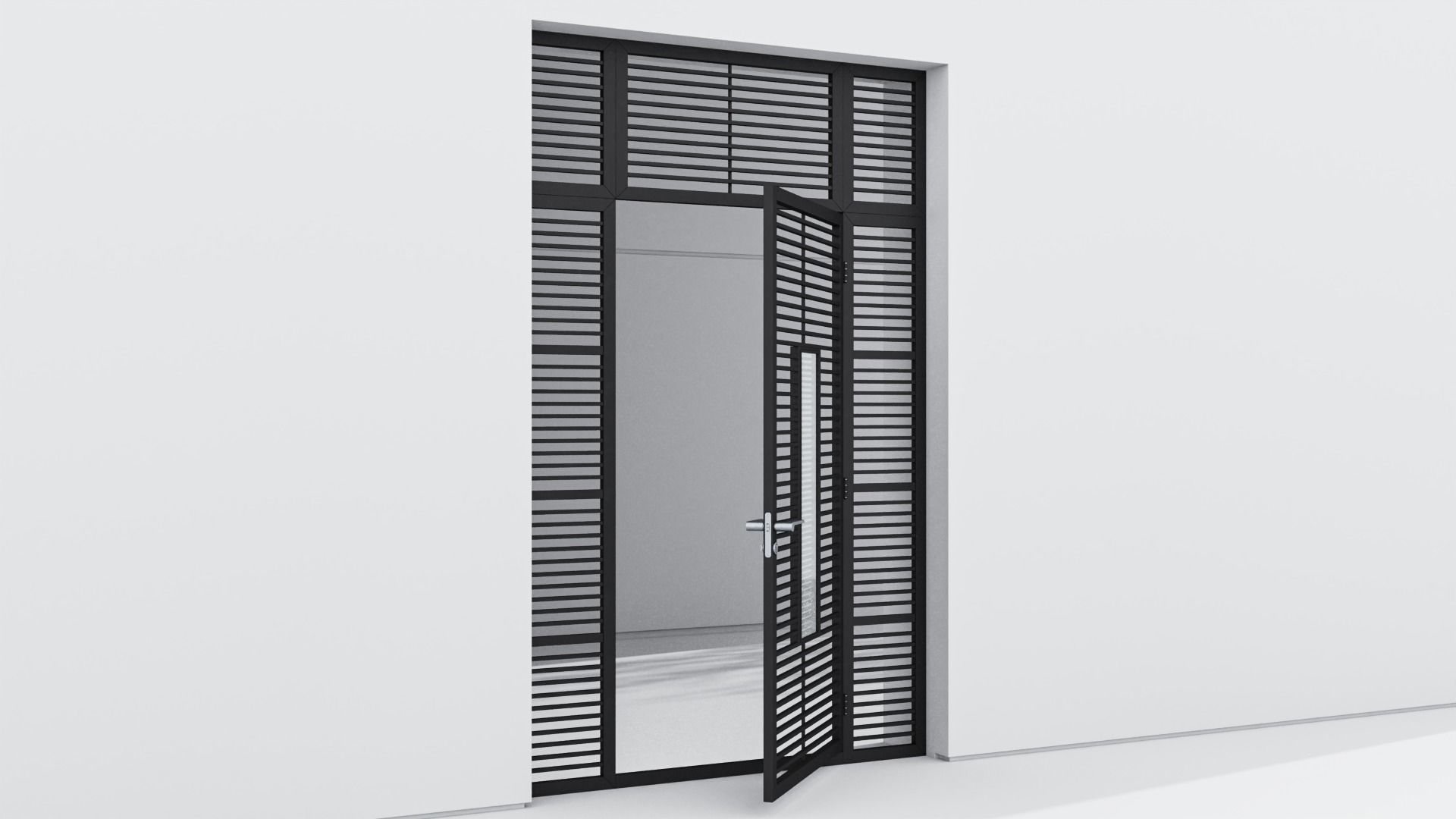Aluminium door 75 3D model_2