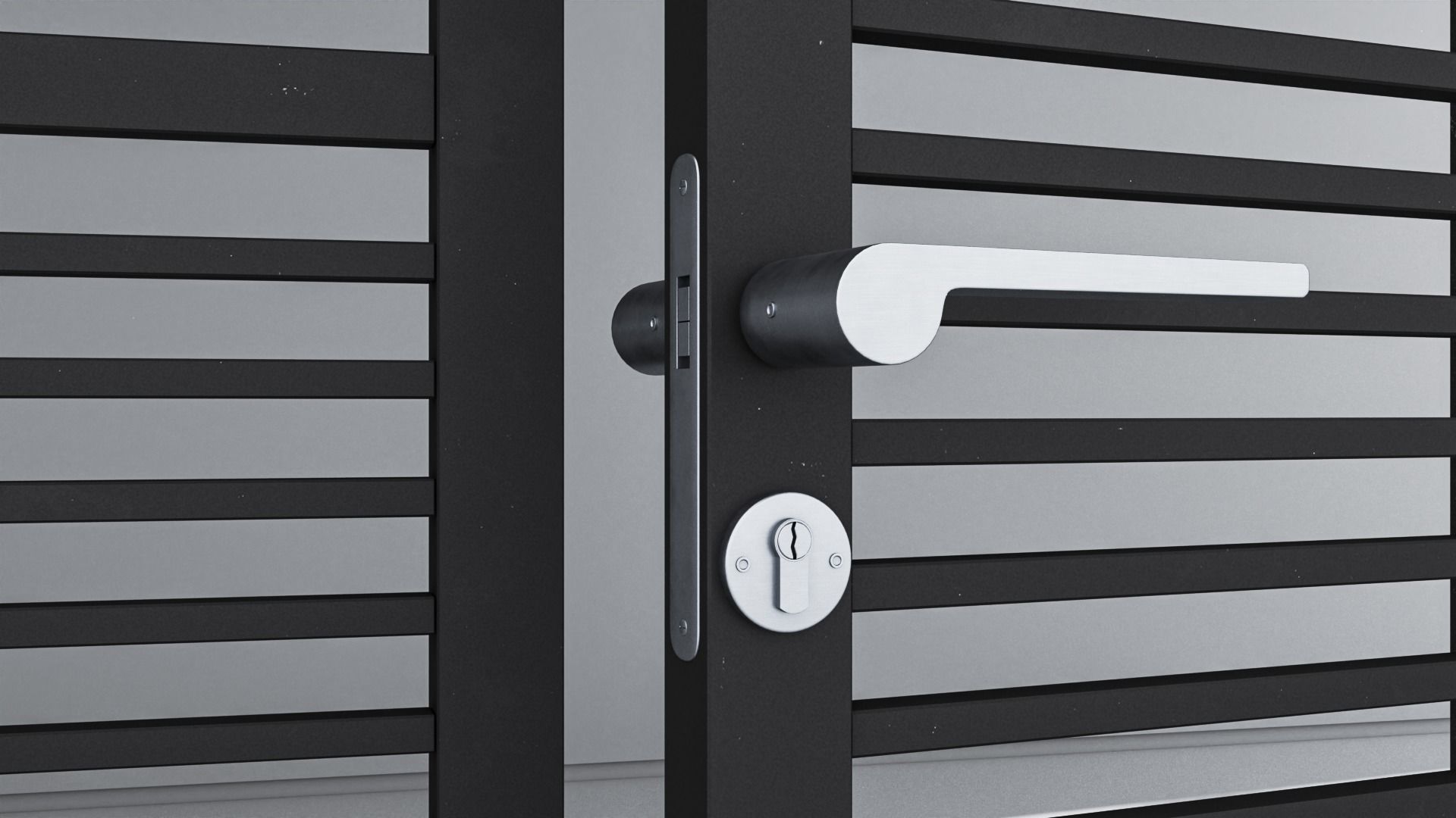 Aluminium door 75 3D model_4