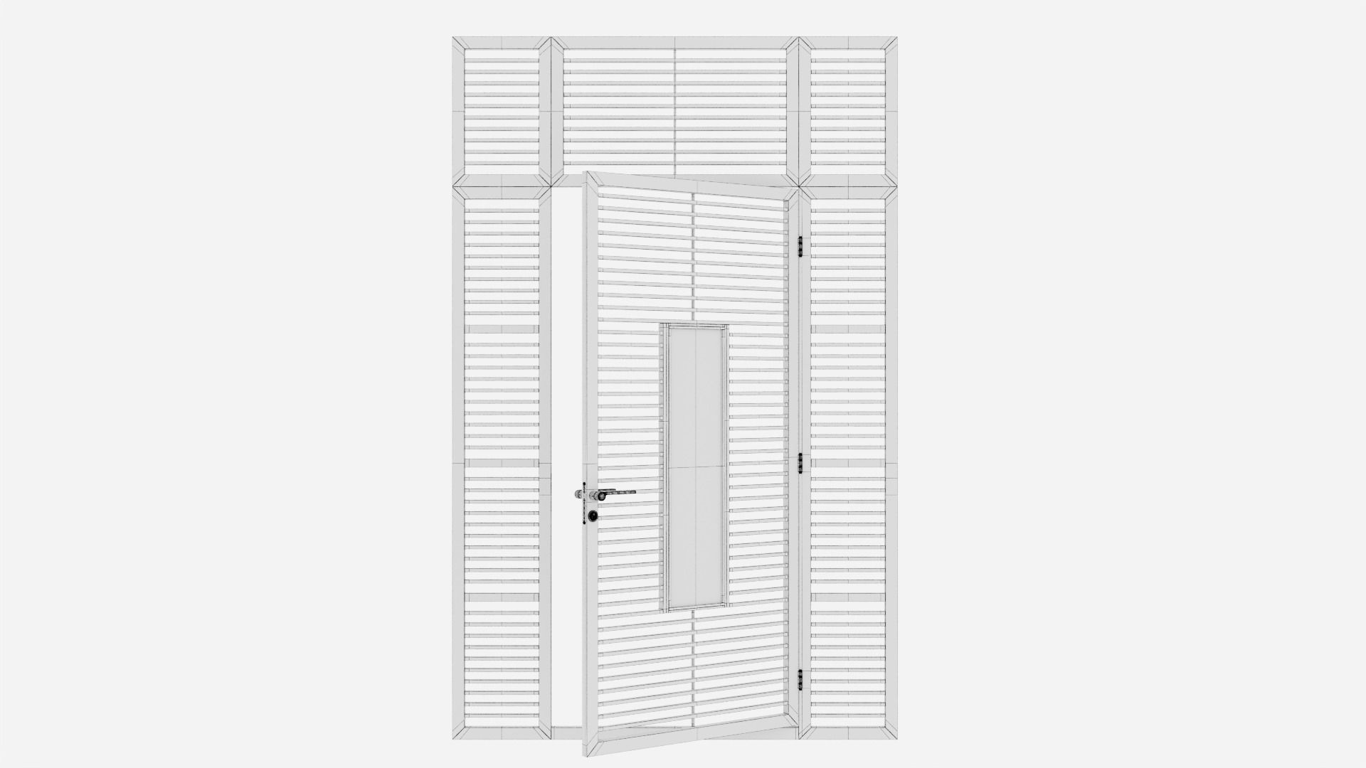 Aluminium door 75 3D model_5