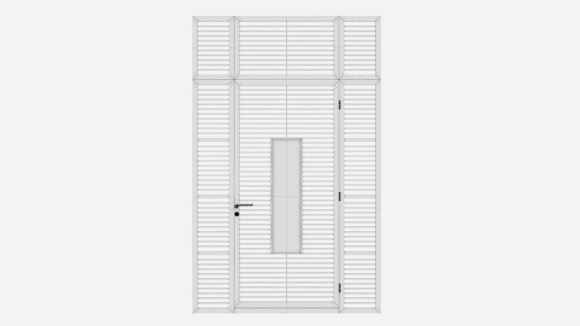 Aluminium door 75 3D model_6