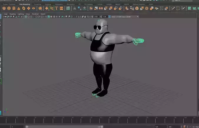 Realistic Character 3D model animated in program
