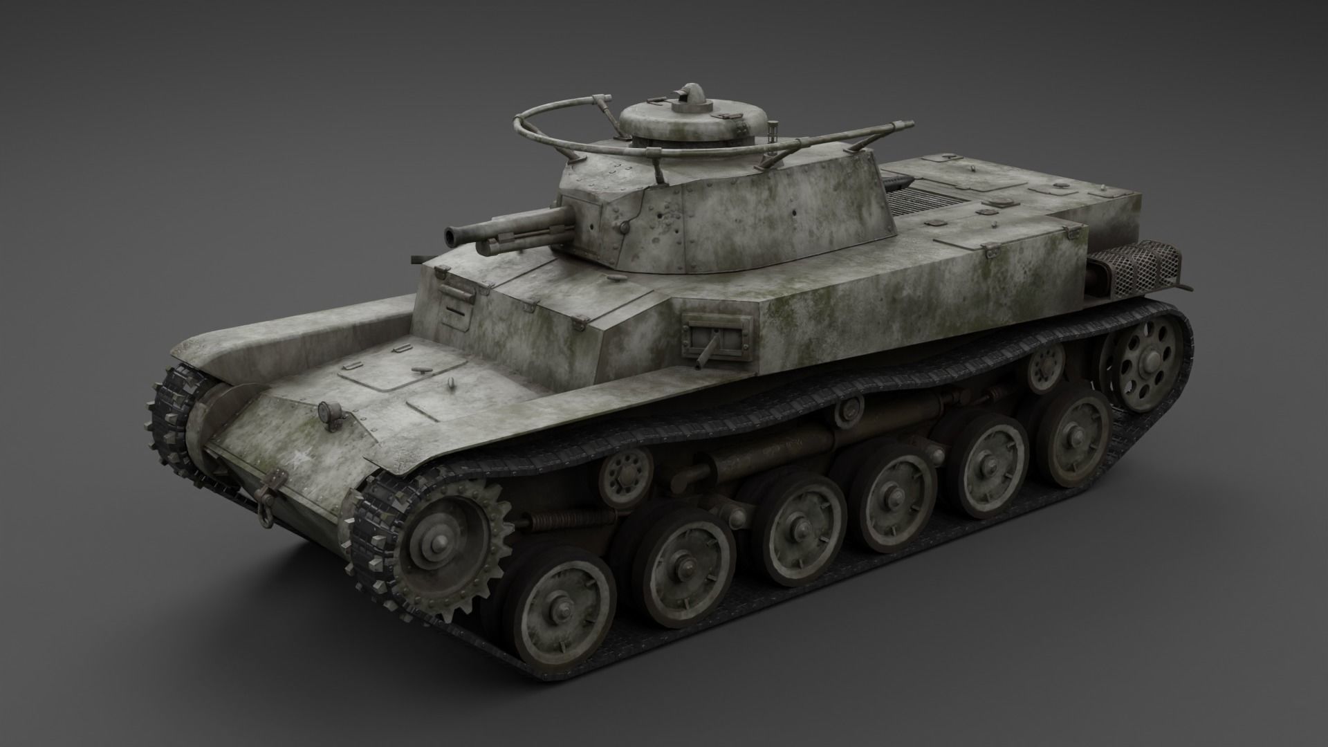 Ka-Ho Flamethrower Tank Low-poly 3D model_6