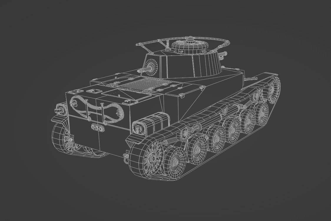 Ka-Ho Flamethrower Tank Low-poly 3D model_12