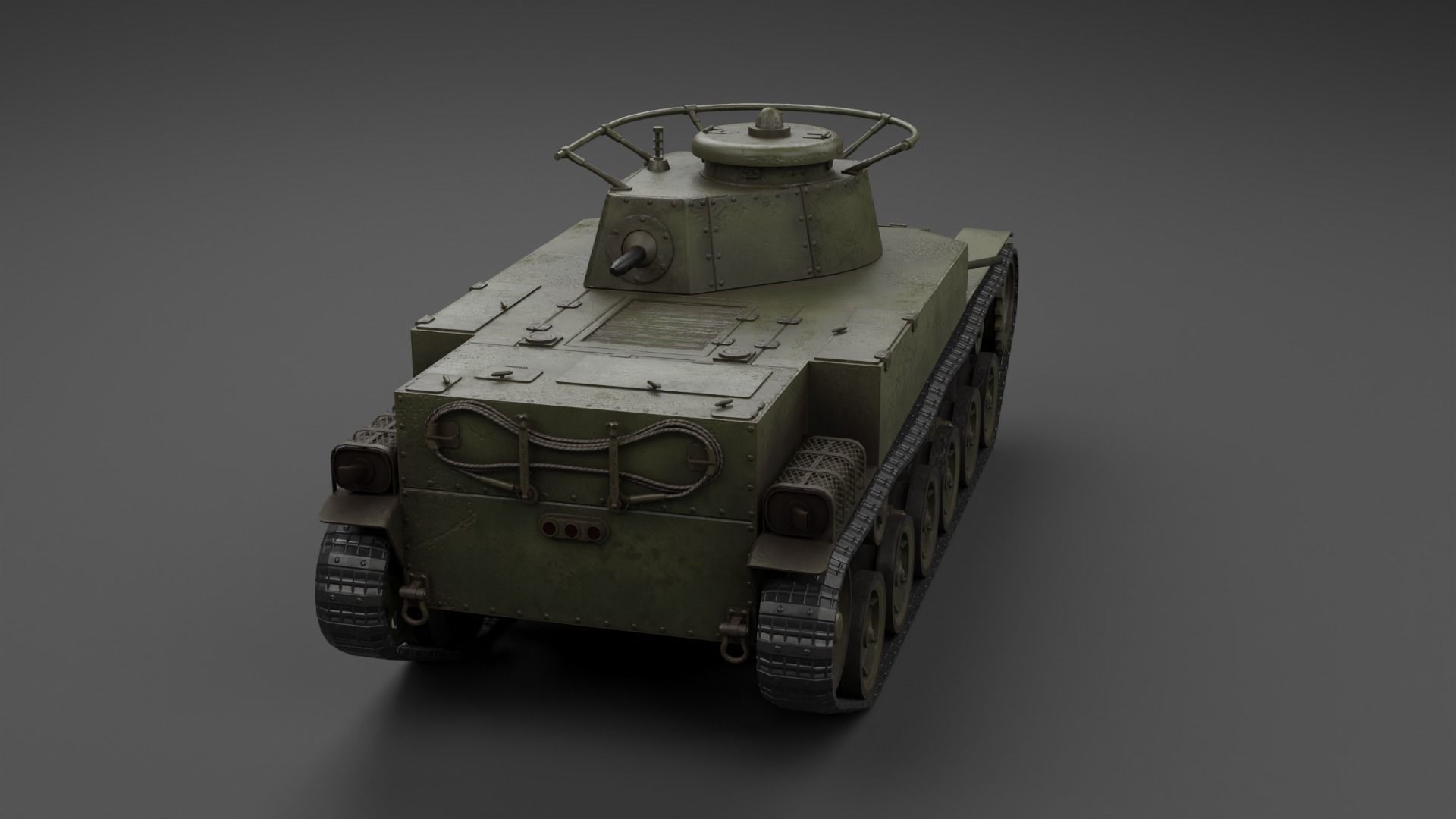 Ka-Ho Flamethrower Tank Low-poly 3D model_20