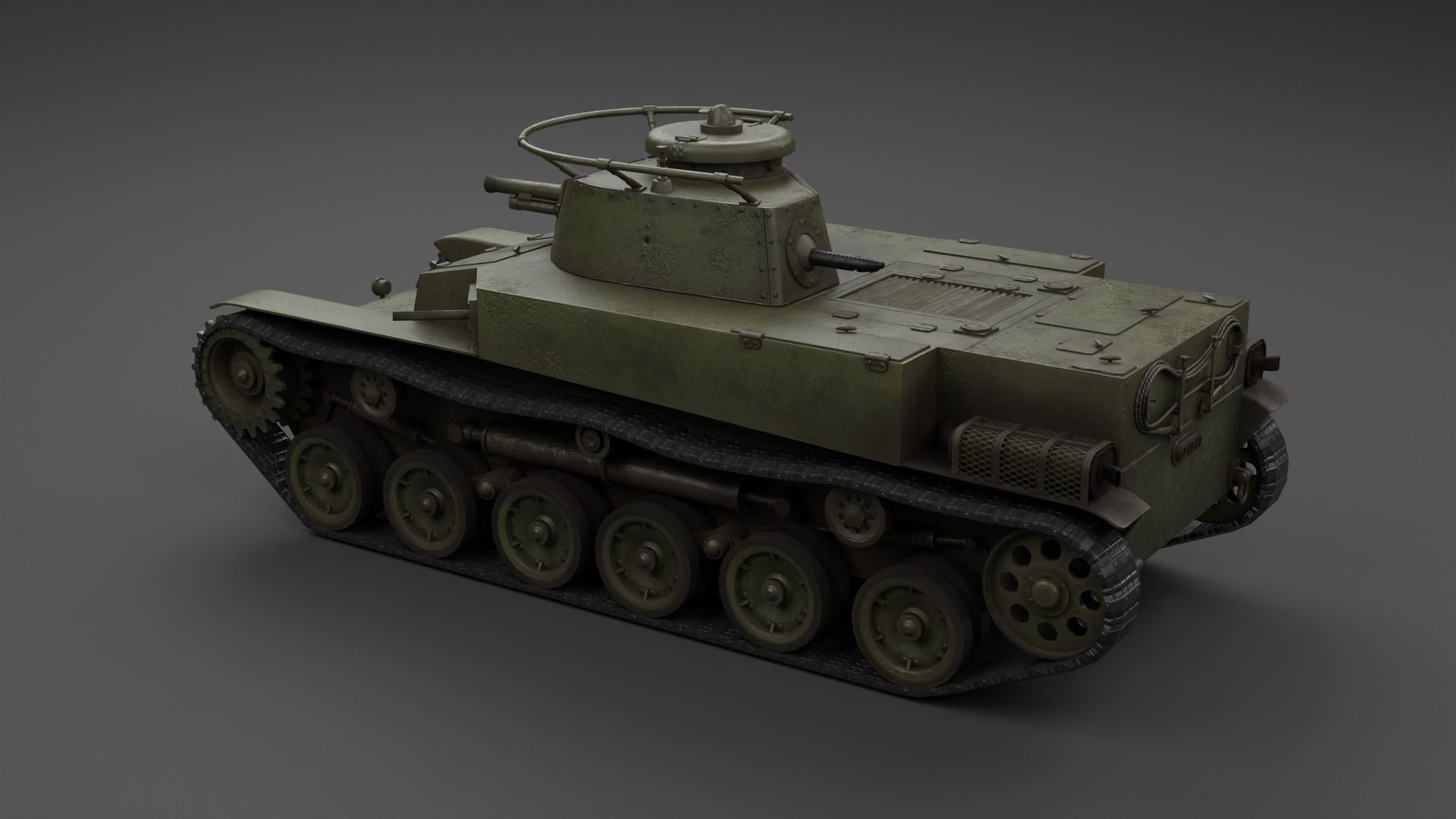 Ka-Ho Flamethrower Tank Low-poly 3D model_22