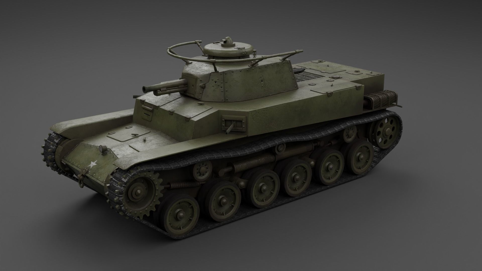 Ka-Ho Flamethrower Tank Low-poly 3D model_14