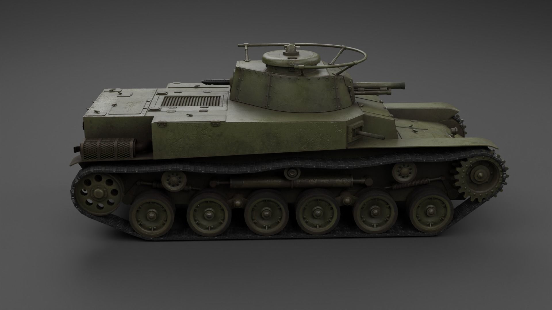 Ka-Ho Flamethrower Tank Low-poly 3D model_18