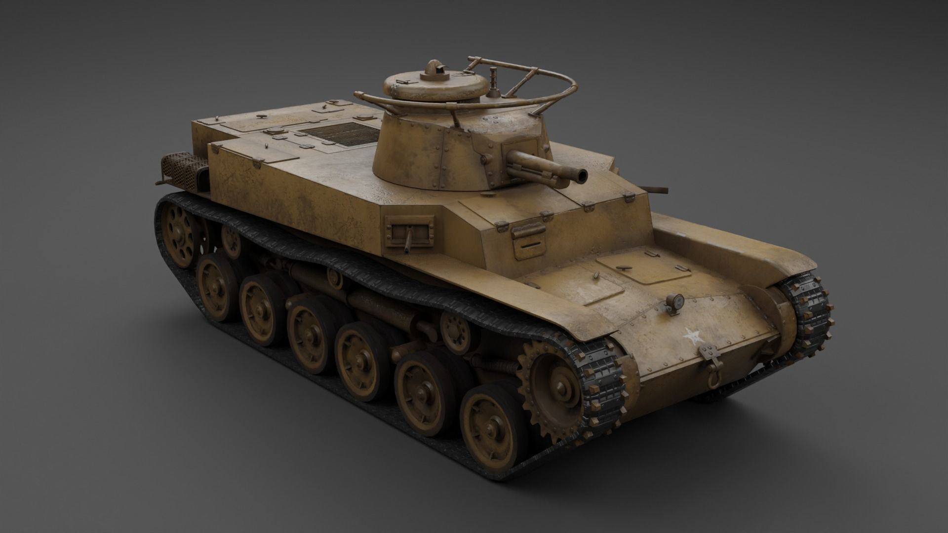 Ka-Ho Flamethrower Tank Low-poly 3D model_3