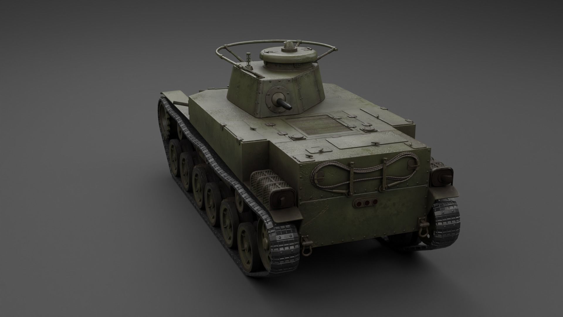 Ka-Ho Flamethrower Tank Low-poly 3D model_21