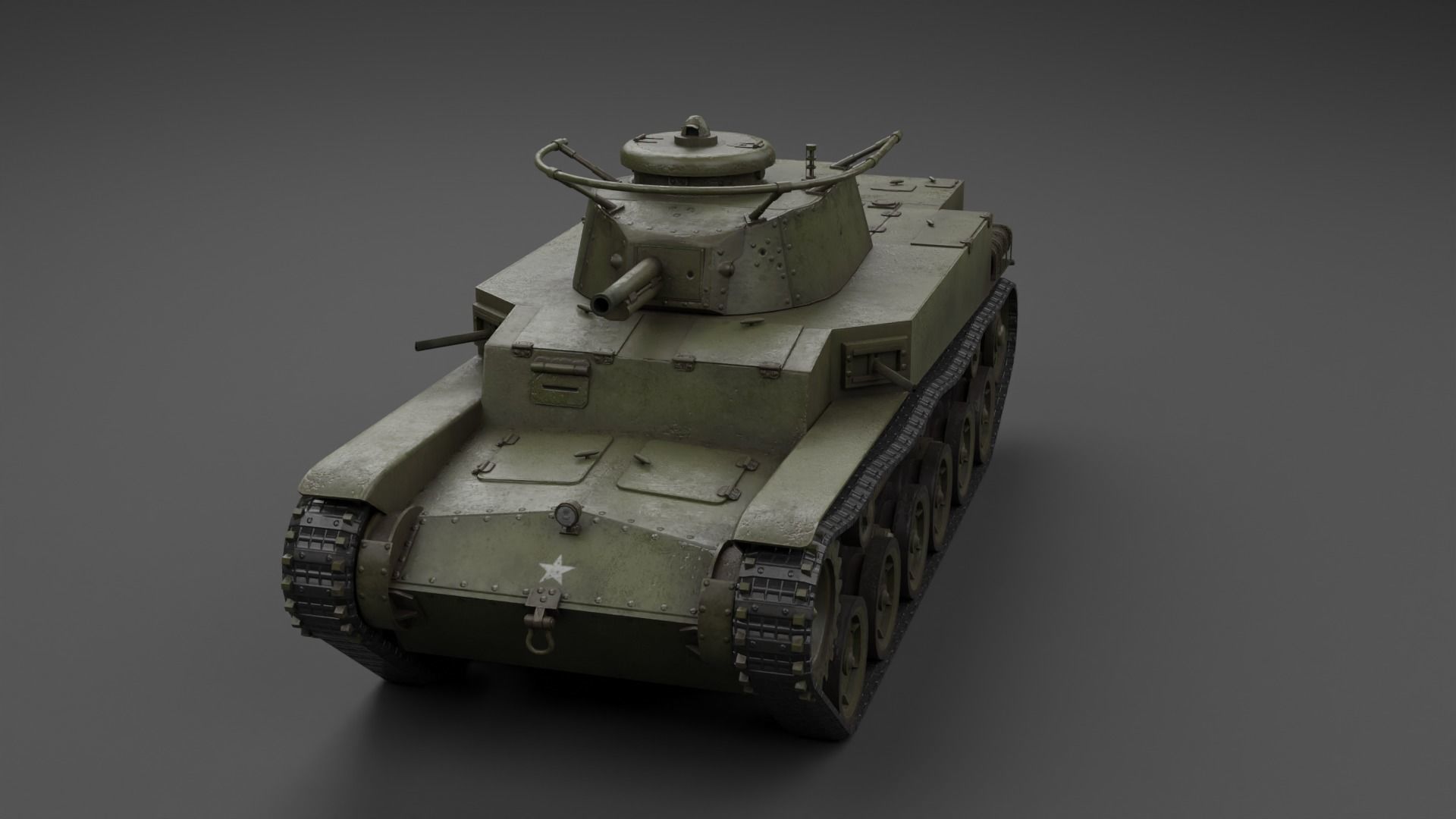 Ka-Ho Flamethrower Tank Low-poly 3D model_15