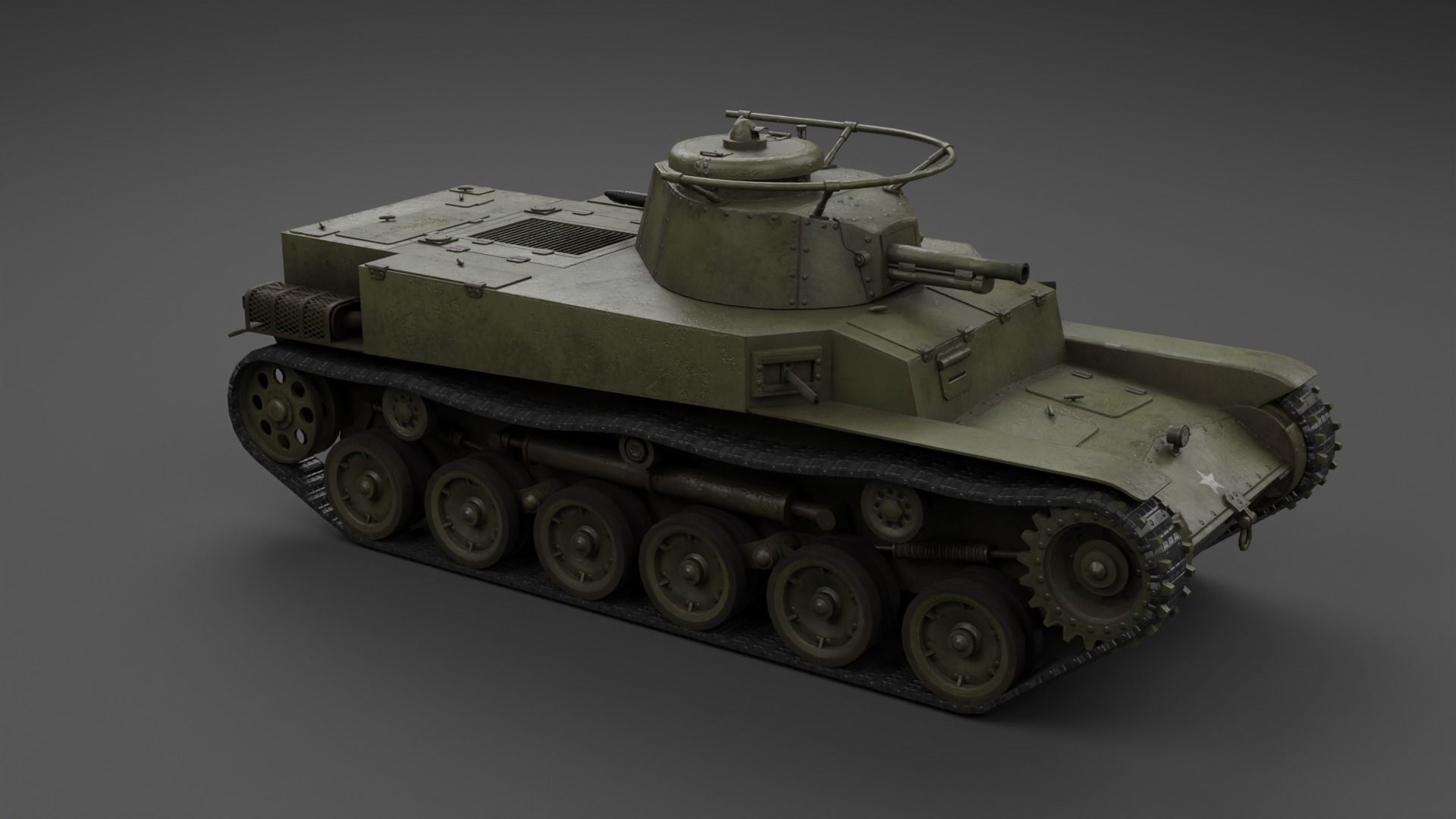 Ka-Ho Flamethrower Tank Low-poly 3D model_17
